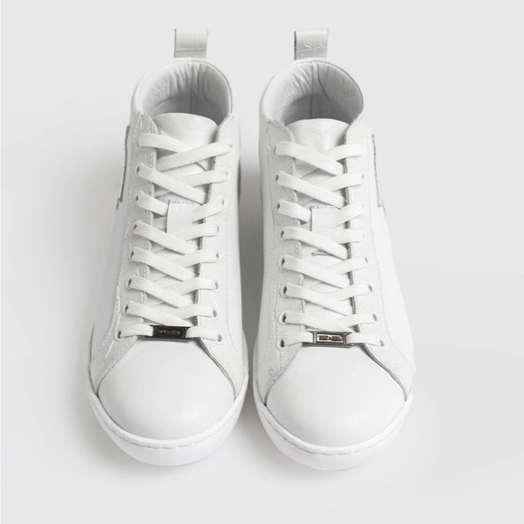 SAINT + SOFIA Hoxton Trainer - White Croc Hightop Sneakers  SZ 39 - Picture 3 of 10